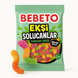 BEBETO Sour Worms 80g BEBETO - Butikkom