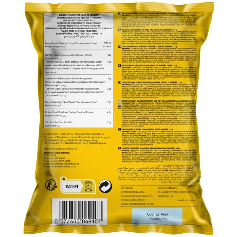 Herr's Jalapeno Poppers Cheese Curls 113g Herr´s - Butikkom