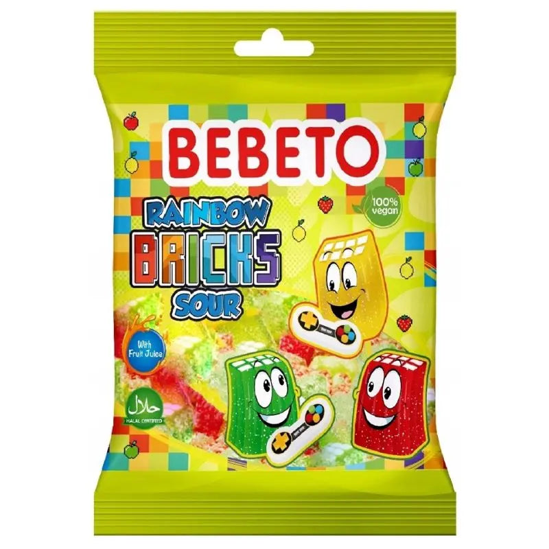 BEBETO Rainbow Bricks Sour 80g BEBETO - Butikkom