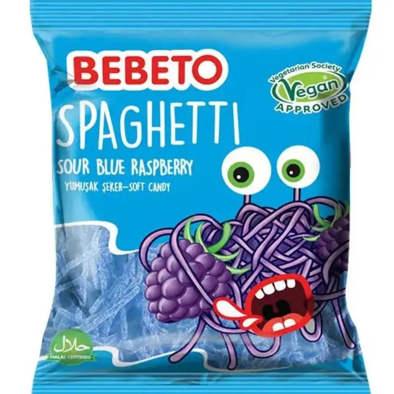 BEBETO Spagetti Sour Blue Raspberr 80g BEBETO - Butikkom