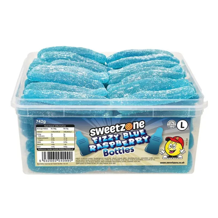 Fizzy Blue Raspberry Bottles 742g Sweetzone - Butikkom