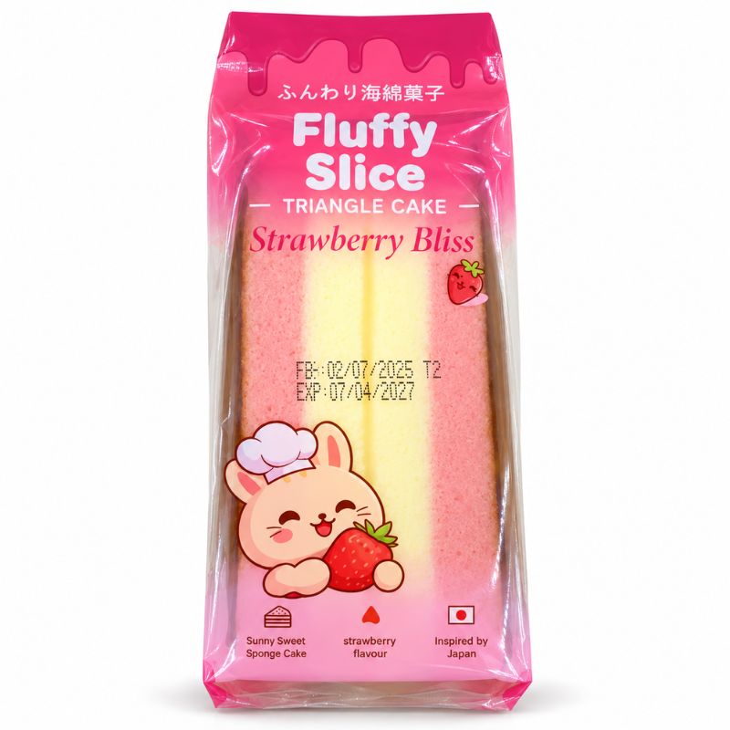Fluffy Slice Triangle Cake Strawberry Bliss 95g