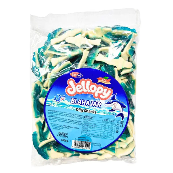Jellopy Blå Hajar 1kg Sweetzone - Butikkom