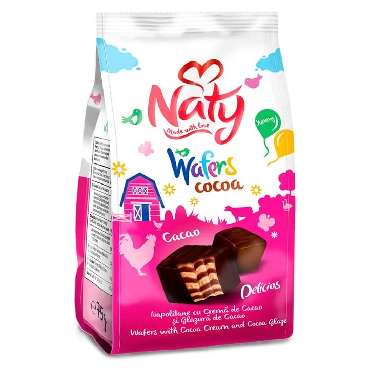 Naty Wafer Cacao Cream & Glasyr 140g European Food - Butikkom
