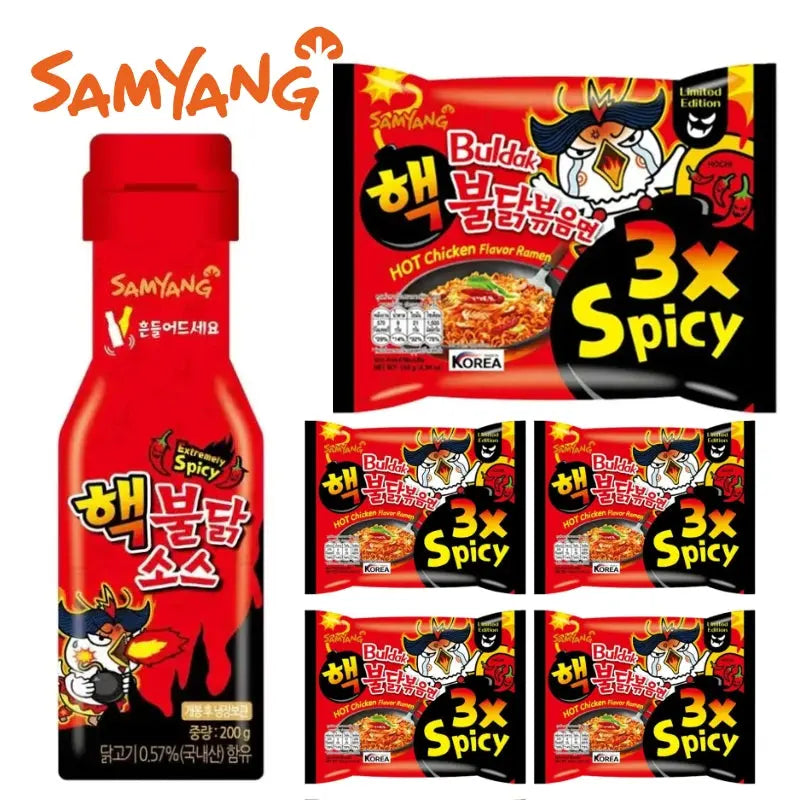 Samyang Spicy Sauce & Hot Chicken Ramen 3x Spicy Butikkom - Butikkom