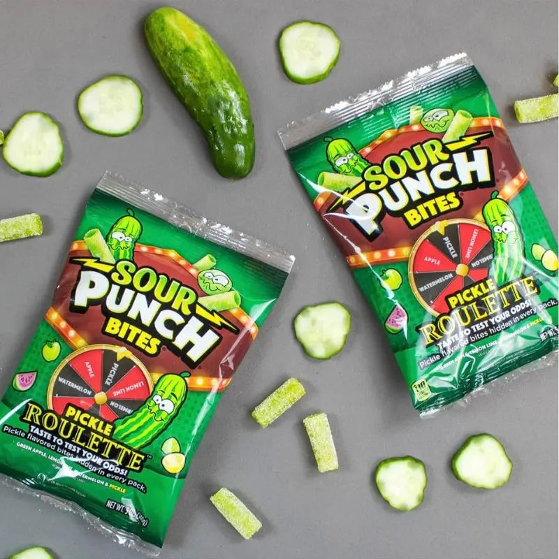 Sour Punch Bites Pickle Roulette 140g Sour Punch - Butikkom