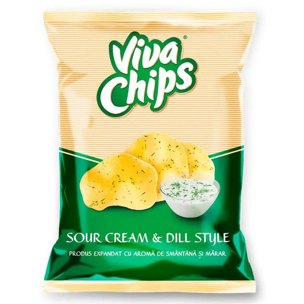 Viva Chips Sour Cream & Dill 100g European Food - Butikkom