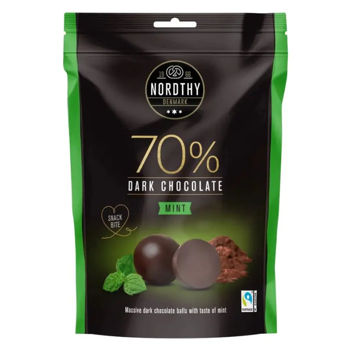 70% Mörka Chokoladkulor Mint 90g Nordthy - Butikkom