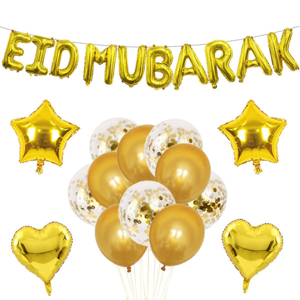 Eid Mubarak ballongset, guld Butikkom - Butikkom