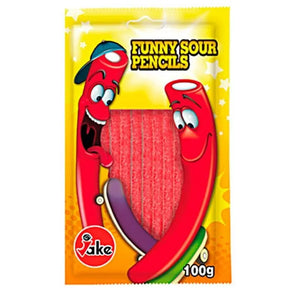 Jake Funny Sour Pencils 100g Jake - Butikkom