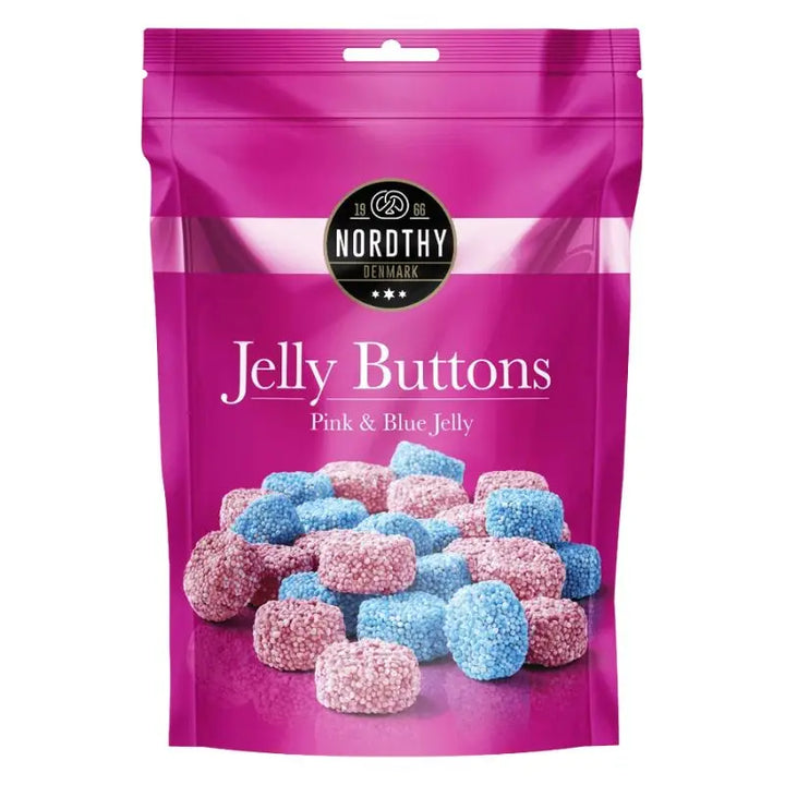 Jelly Buttons Rosa & Blå 125g Nordthy - Butikkom
