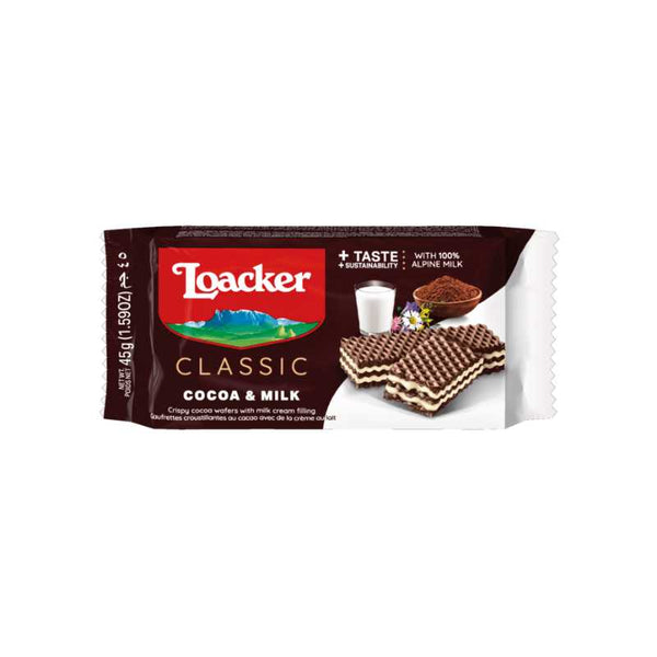 Loacker Cacao & Milk 45g Loacker - Butikkom