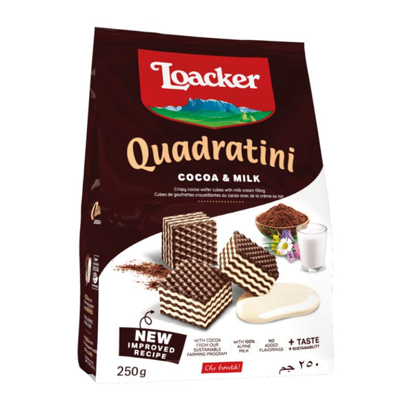 Loacker Quadratini Cocoa & Milk 125g Loacker - Butikkom